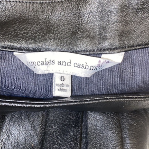 Cupcakes and Cashmere Carole Womens Faux Leather Pleated A-Line Skirt - Picture 7 of 8